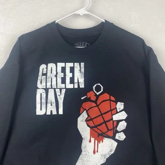 Green Day Graphic Sweater Adult Large Black Sweatshirt American Rock Band - Picture 3 of 6